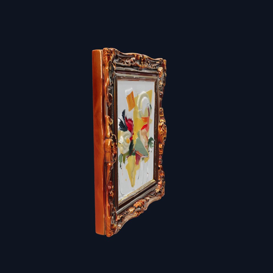 Ornate Picture Frame with Modern Art model pack